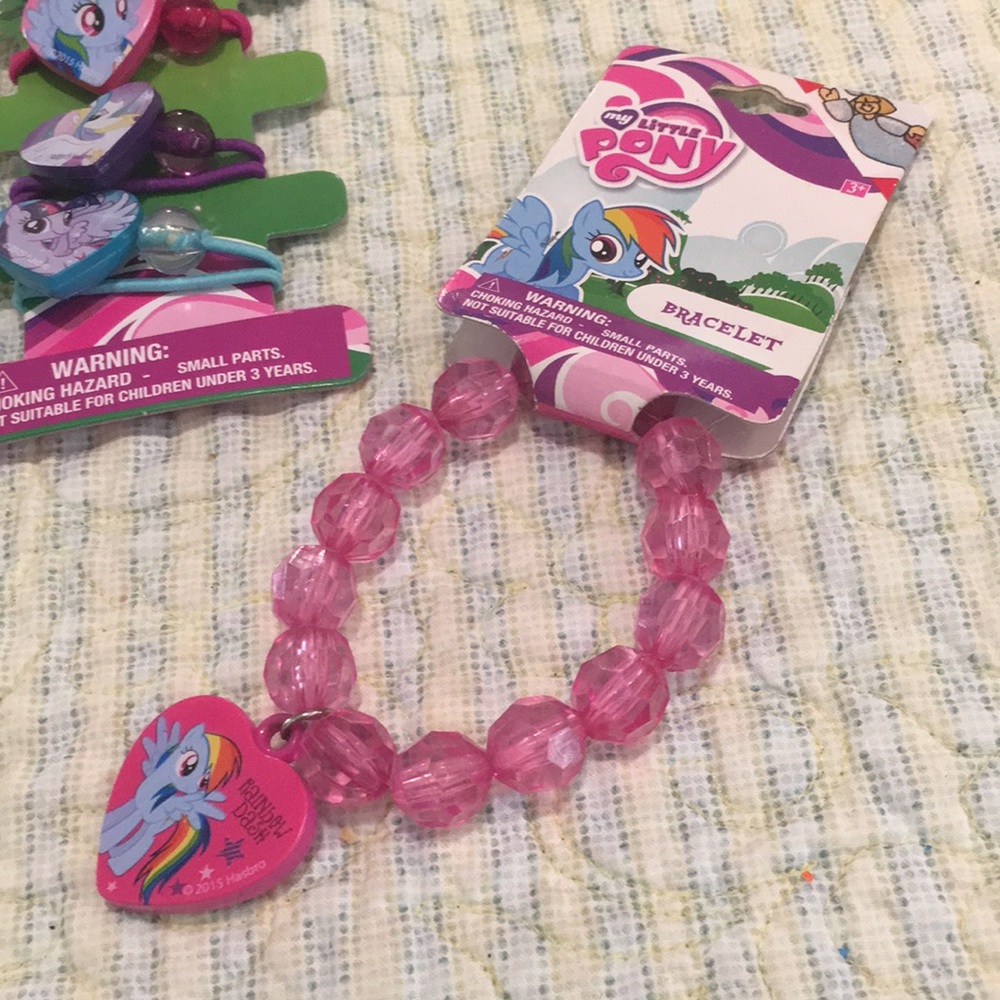 My little Pony Bracelet & Hair Ponies 4 Pack NEW My Little pony cute Must haves